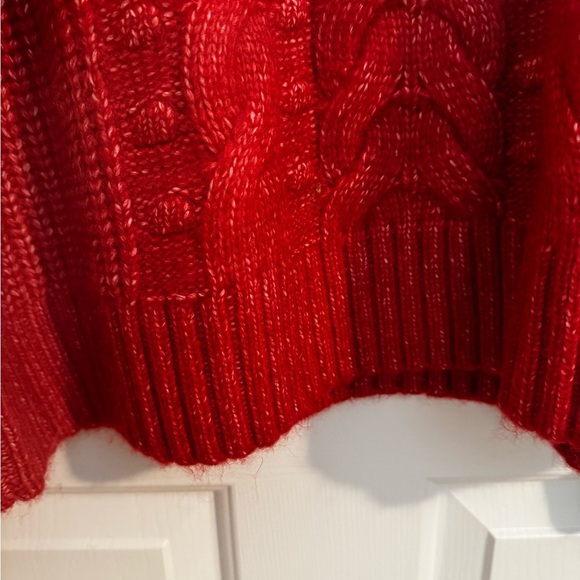 A New Day Plus Cable Knit Red Crew Neck Balloon Sleeve Sweater XXL - Picture 6 of 8